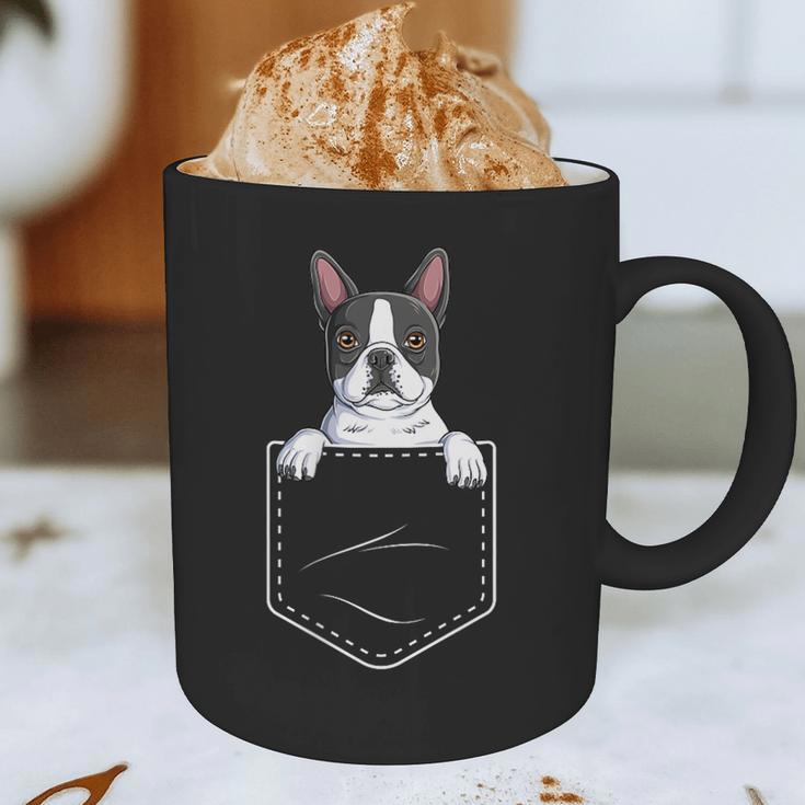 Boston Terrier In The Pocket Cute Boston Terrier Dog Lovers For Men Women Girls Kids Graphic Print Coffee Mug, novelty gifts, funny gifts