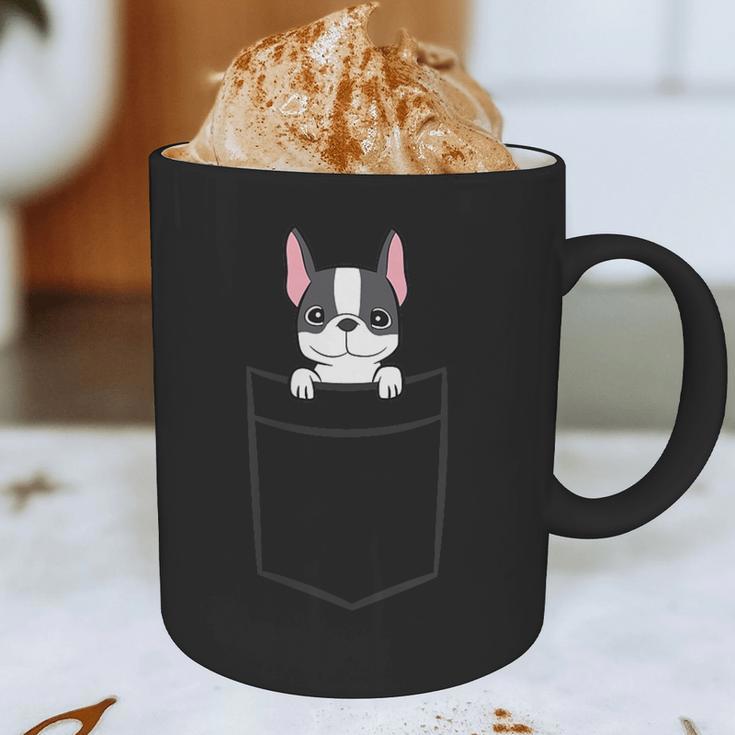 Boston Terrier In The Pocket Cute Boston Terrier Dog For Men Women Girls Kids Graphic Print Coffee Mug, novelty gifts, funny gifts