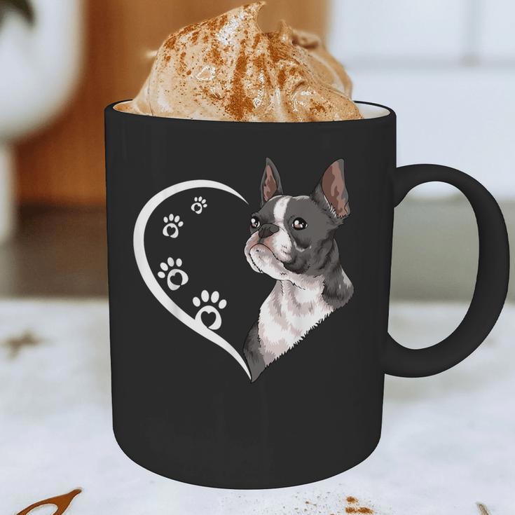 Boston Terrier Shirts For Women Girls Kids Heart Cute Graphic Print Coffee Mug, novelty gifts, funny gifts