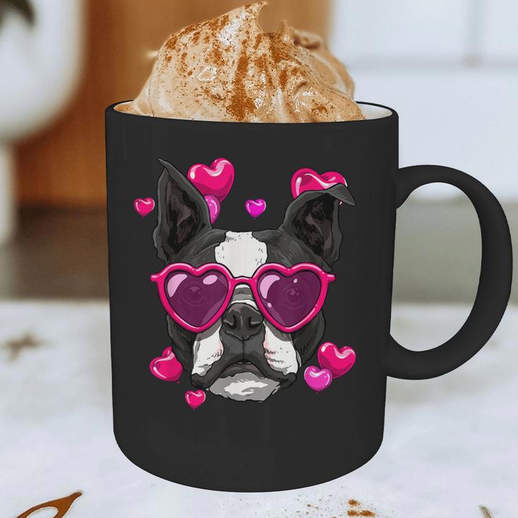 Boston Terrier Valentines Day Shirt Heart Dog Lover Graphic Print Coffee Mug, novelty gifts, funny gifts