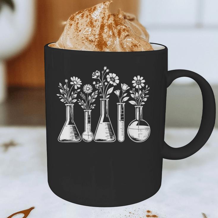 Botanical Beaker Science Teacher Floral Chemistry Lab Week Graphic Print Coffee Mug, novelty gifts, funny gifts