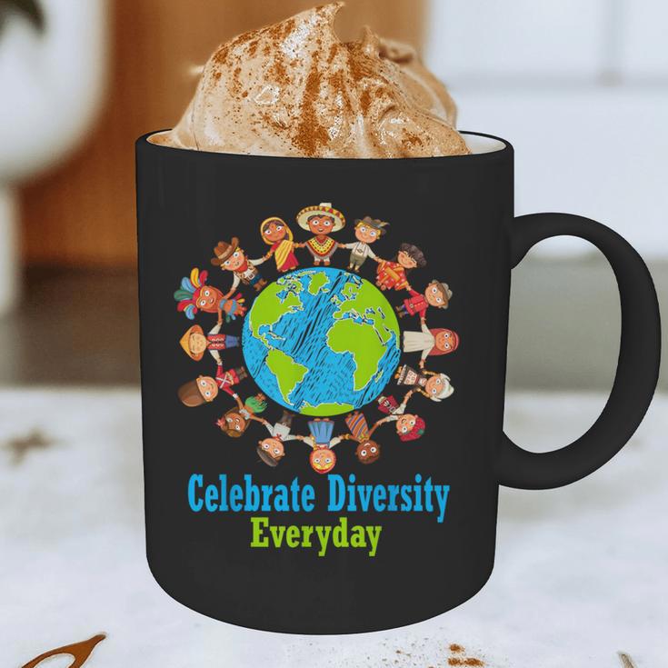 Celebrate Diversity Everyday Teachers & School Student Gift Graphic Print Coffee Mug, novelty gifts, funny gifts