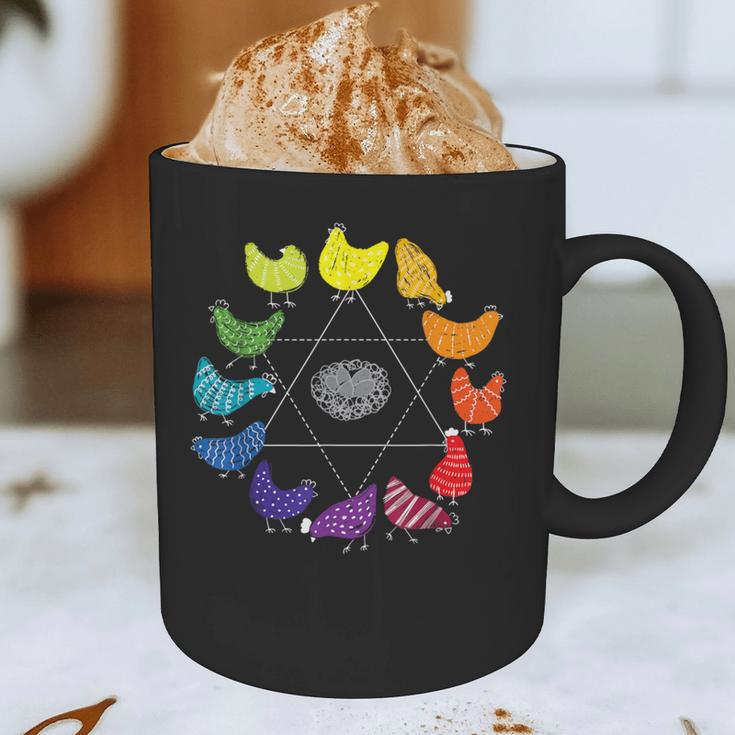 Chicken Themed Color Wheel Educational Art Teacher Artist Men Women Girls Kids Graphic Print Coffee Mug, novelty gifts, funny gifts Chicken Themed Color Wheel Educational Art Teacher Artist Men Women Girls Kids Graphic Print Coffee Mug, novelty gifts, funny gifts
