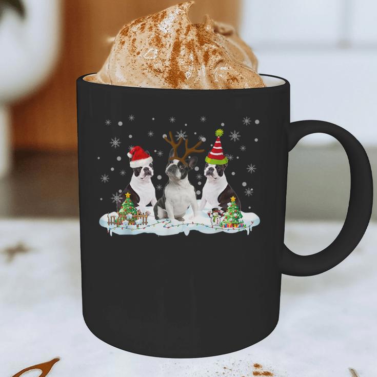 Christmas Boston Terrier Santa Dog Lover Graphic Print Coffee Mug, novelty gifts, funny gifts