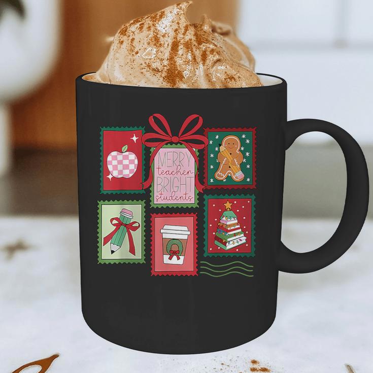 Christmas Teacher Stamps Graphic Print Coffee Mug, novelty gifts, funny gifts