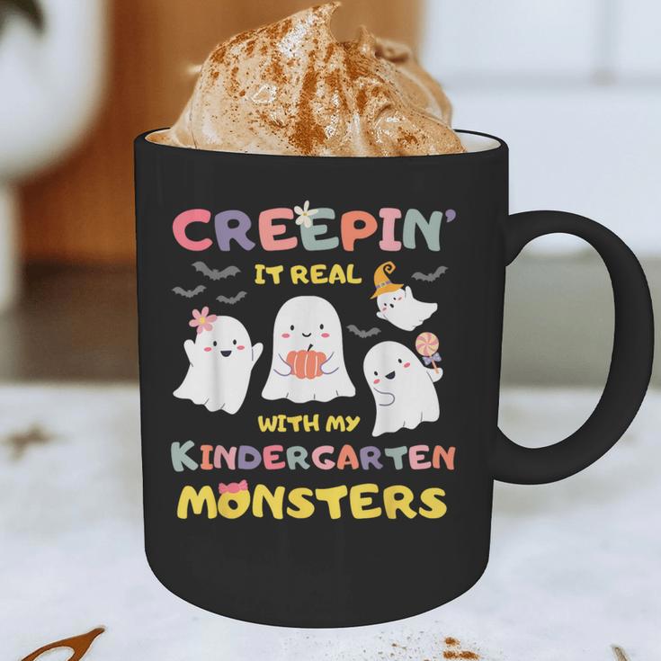 Creepin It Real With Kindergarten Monsters Halloween Teacher Graphic Print Coffee Mug, novelty gifts, funny gifts Creepin It Real With Kindergarten Monsters Halloween Teacher Graphic Print Coffee Mug, novelty gifts, funny gifts