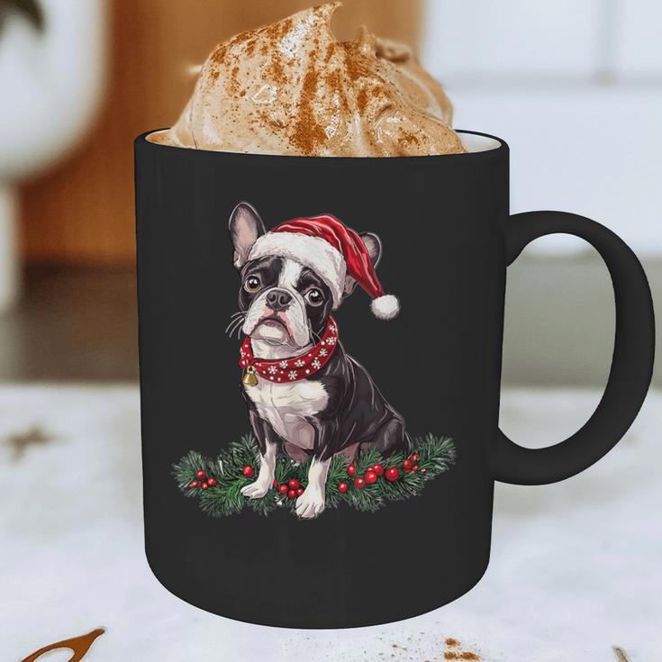 Cute Boston Terrier Dog Christmas Merry X-Mas Graphic Graphic Print Coffee Mug, novelty gifts, funny gifts