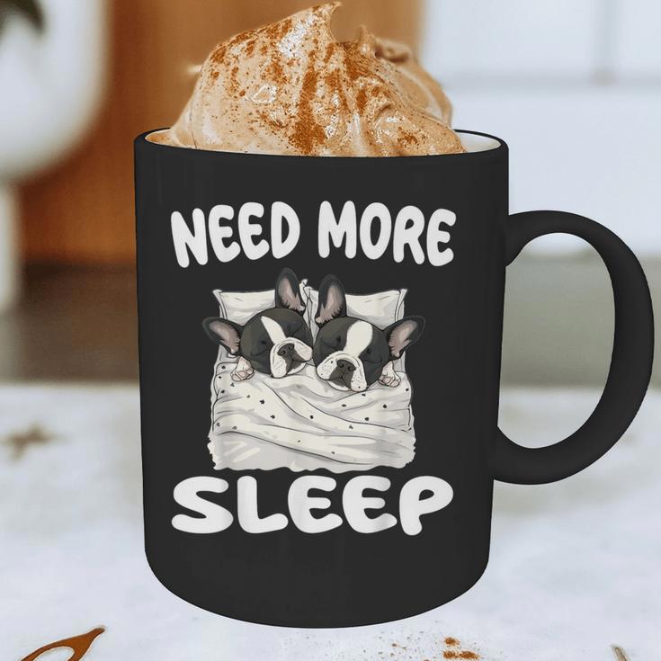 Cute Boston Terrier Need More Sleep Pajamas Nightgown Graphic Print Coffee Mug, novelty gifts, funny gifts