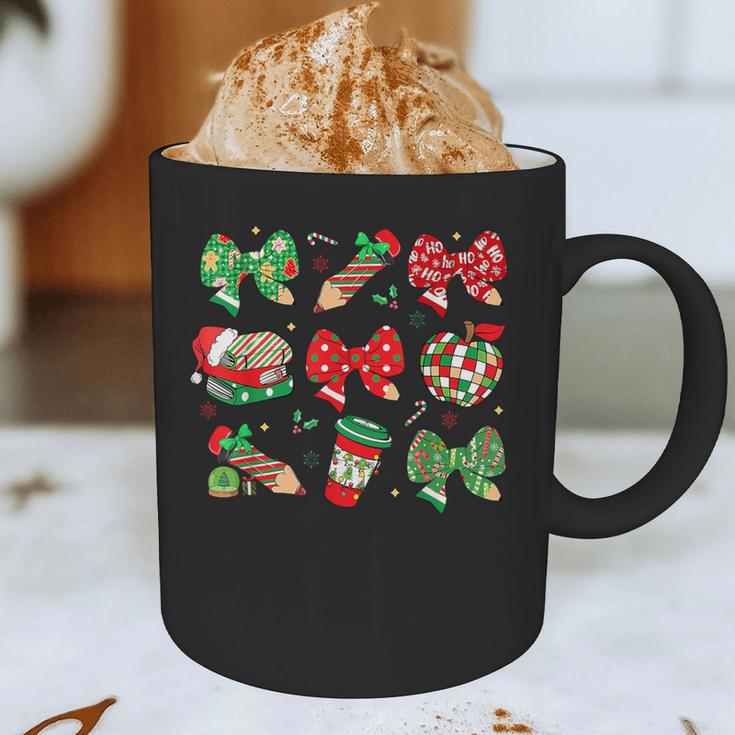 Cute Coquette Pencil Bow Christmas School Teacher Student Graphic Print Coffee Mug, novelty gifts, funny gifts Cute Coquette Pencil Bow Christmas School Teacher Student Graphic Print Coffee Mug, novelty gifts, funny gifts