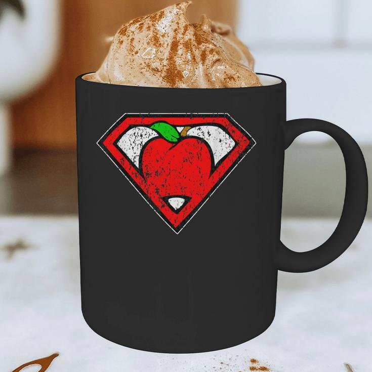 Cute Distressed Super Teacher Superhero Apple Shirt Graphic Print Coffee Mug, novelty gifts, funny gifts Cute Distressed Super Teacher Superhero Apple Shirt Graphic Print Coffee Mug, novelty gifts, funny gifts