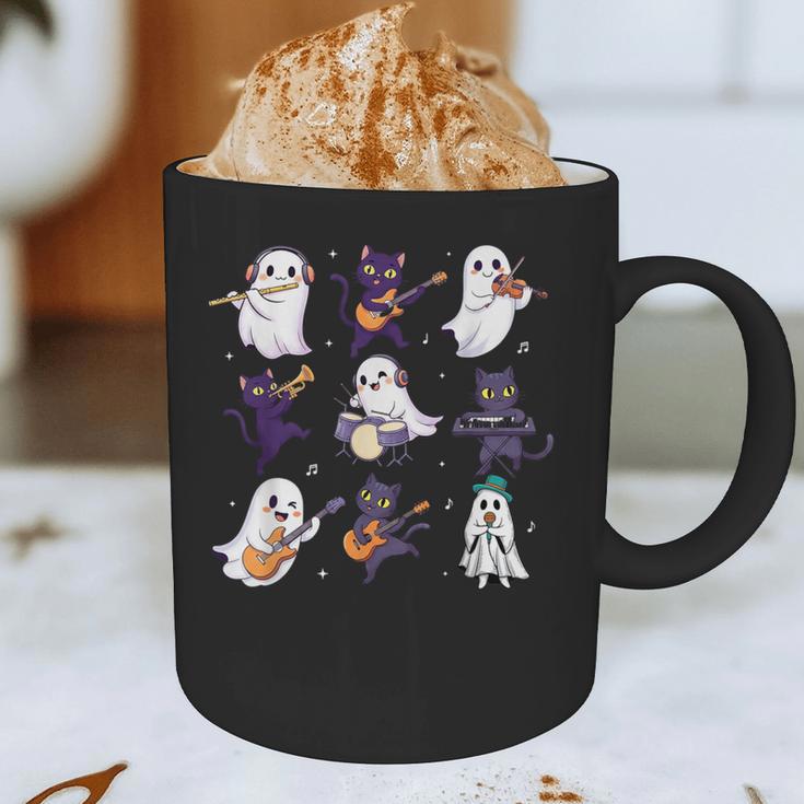 Cute Ghost Cat Playing Musical Halloween Music Teacher Graphic Print Coffee Mug, novelty gifts, funny gifts Cute Ghost Cat Playing Musical Halloween Music Teacher Graphic Print Coffee Mug, novelty gifts, funny gifts
