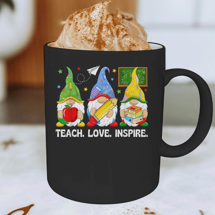 Cute Gnomes Teach Love And Inspire Back To School Teacher Graphic Print Coffee Mug, novelty gifts, funny gifts