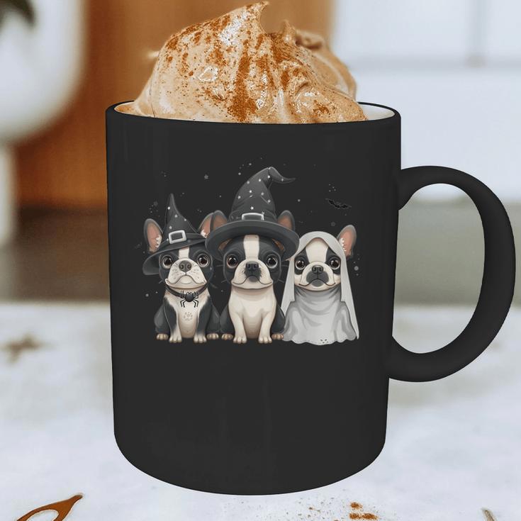 Cute Halloween Boston Terrier Dogs Witch Hat Ghost Dog For Men Women Kids Graphic Print Coffee Mug, novelty gifts, funny gifts