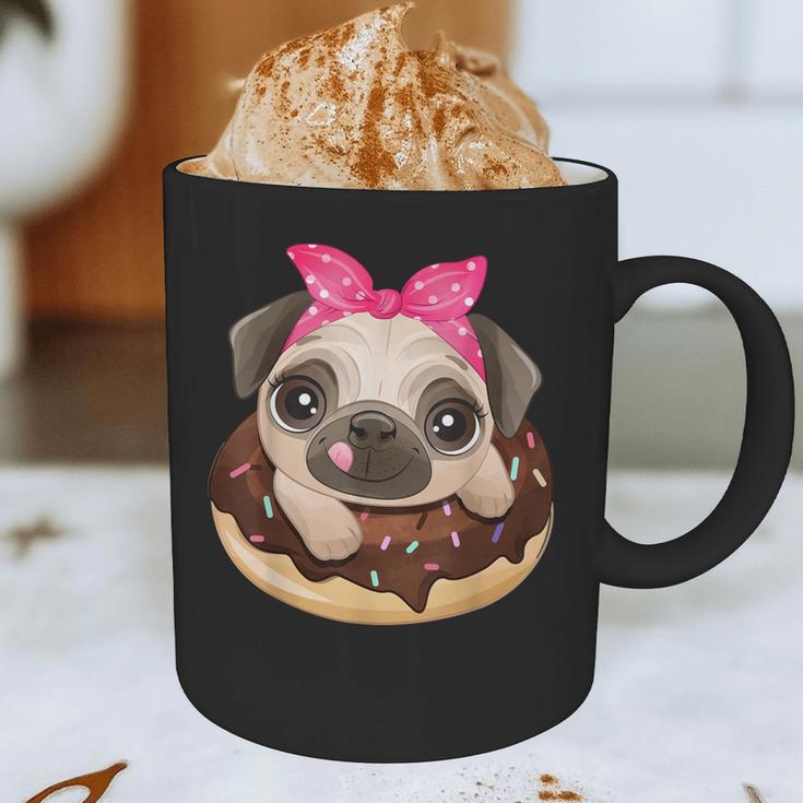 Cute Pug Shirt Donut Girls Dog Graphic Print Coffee Mug, novelty gifts, funny gifts
