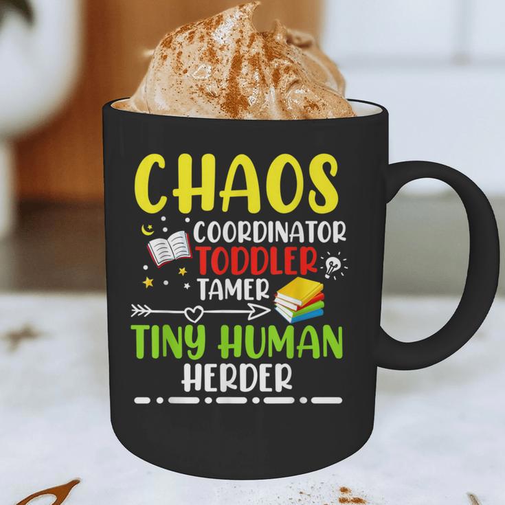 Daycare Teacher School Chaos Coordinator Toddler Tamer For Men Women Kids Graphic Print Coffee Mug, novelty gifts, funny gifts