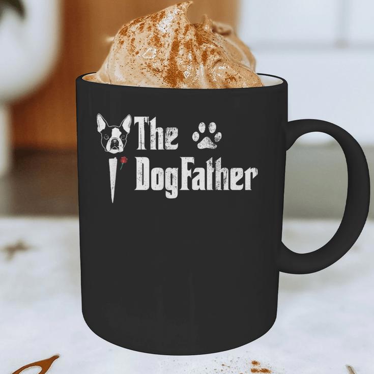 The Dogfather Boston Terrier Dog Dad Father's Day Graphic Print Coffee Mug, novelty gifts, funny gifts