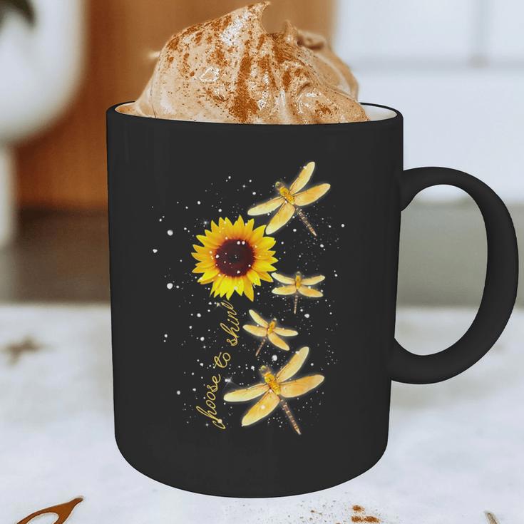 Dragonfly Sunflower Teacher Growth Mindset Choose To Shine Graphic Print Coffee Mug, novelty gifts, funny gifts Dragonfly Sunflower Teacher Growth Mindset Choose To Shine Graphic Print Coffee Mug, novelty gifts, funny gifts