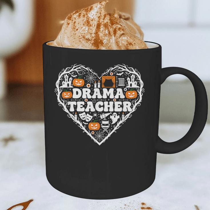 Drama Teacher Heart Pumpkin Ghost Halloween Kids Graphic Print Coffee Mug, novelty gifts, funny gifts