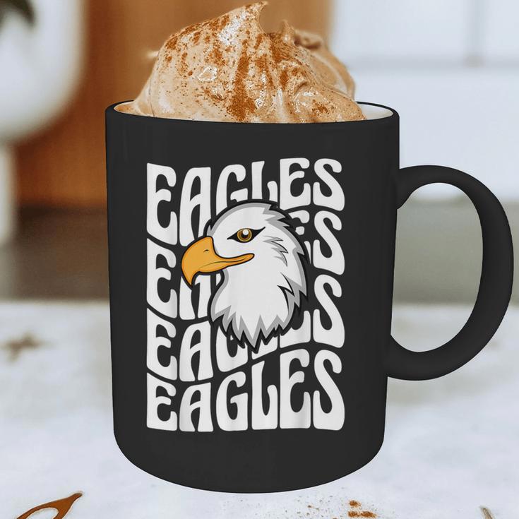 Eagles School Sports Fan Team Spirit Teacher Parent Student Graphic Print Coffee Mug, novelty gifts, funny gifts