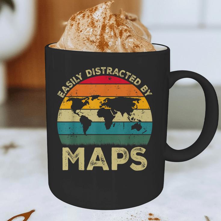 Easily Distracted By Maps Geography Teacher Graphic Print Coffee Mug, novelty gifts, funny gifts Easily Distracted By Maps Geography Teacher Graphic Print Coffee Mug, novelty gifts, funny gifts