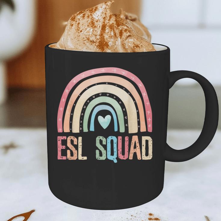 ESL Squad Teacher Crew Team Back To School English Rainbow Graphic Print Coffee Mug, novelty gifts, funny gifts ESL Squad Teacher Crew Team Back To School English Rainbow Graphic Print Coffee Mug, novelty gifts, funny gifts