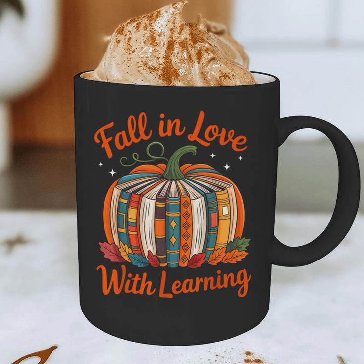 Fall In Love With Learning Book Lover Autumn Pumpkin Teacher Graphic Print Coffee Mug, novelty gifts, funny gifts Fall In Love With Learning Book Lover Autumn Pumpkin Teacher Graphic Print Coffee Mug, novelty gifts, funny gifts
