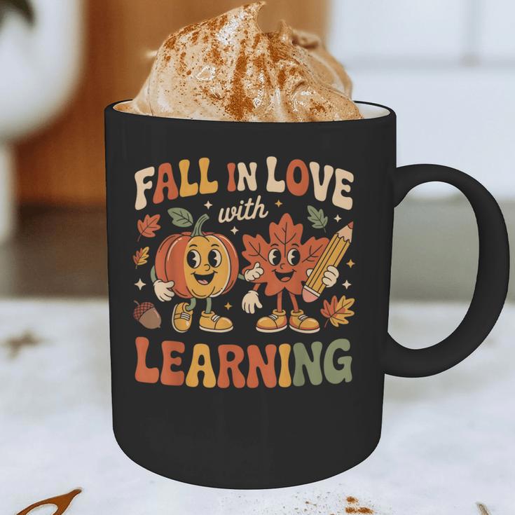 Fall In Love With Learning Retro Autumn Thanksgiving Teacher Graphic Print Coffee Mug, novelty gifts, funny gifts Fall In Love With Learning Retro Autumn Thanksgiving Teacher Graphic Print Coffee Mug, novelty gifts, funny gifts
