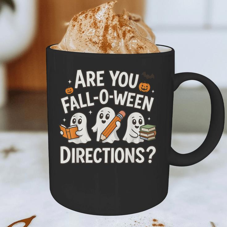 Are You Fall O Ween Directions Halloween Teacher Ghosts Graphic Print Coffee Mug, novelty gifts, funny gifts