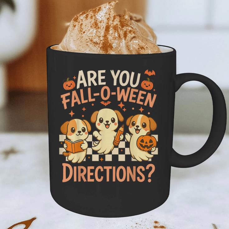 Are You Fall O Ween Directions Teacher Halloween Dog Ghost Graphic Print Coffee Mug, novelty gifts, funny gifts