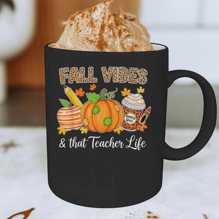 Fall Vibes And That Teacher Life Autumn Thanksgiving Graphic Print Coffee Mug, novelty gifts, funny gifts Fall Vibes And That Teacher Life Autumn Thanksgiving Graphic Print Coffee Mug, novelty gifts, funny gifts