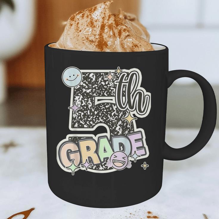 First Day Of Fifth Grade Composition Notebook Teacher Graphic Print Coffee Mug, novelty gifts, funny gifts