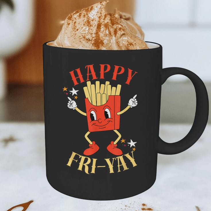 Fun Teacher Happy Fri Yay French Fries Friday Lovers Graphic Print Coffee Mug, novelty gifts, funny gifts