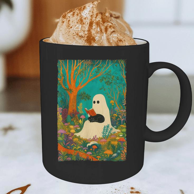 Groovy Ghost Reading Book Cat Halloween Ghost Teacher Graphic Print Coffee Mug, novelty gifts, funny gifts Groovy Ghost Reading Book Cat Halloween Ghost Teacher Graphic Print Coffee Mug, novelty gifts, funny gifts