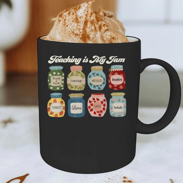 Groovy Teaching Is My Jam Teacher Appreciation Graphic Print Coffee Mug, novelty gifts, funny gifts