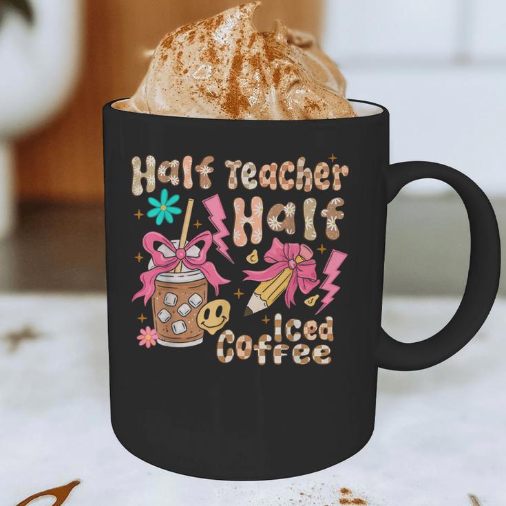 Half Teacher Half Iced Coffee Back To School Graphic Print Coffee Mug, novelty gifts, funny gifts Half Teacher Half Iced Coffee Back To School Graphic Print Coffee Mug, novelty gifts, funny gifts