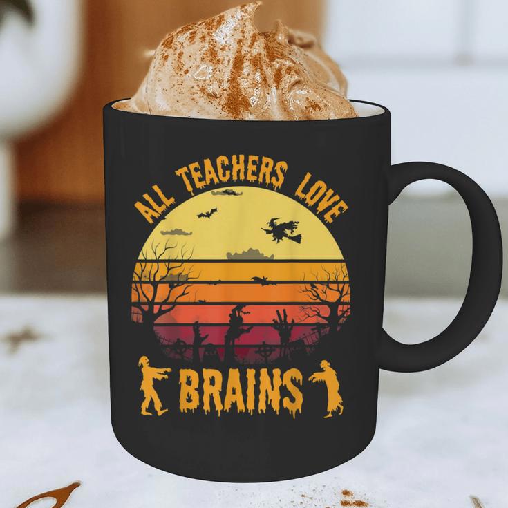 Halloween Costume Teacher Love Brains Zombie Graphic Print Coffee Mug, novelty gifts, funny gifts Halloween Costume Teacher Love Brains Zombie Graphic Print Coffee Mug, novelty gifts, funny gifts