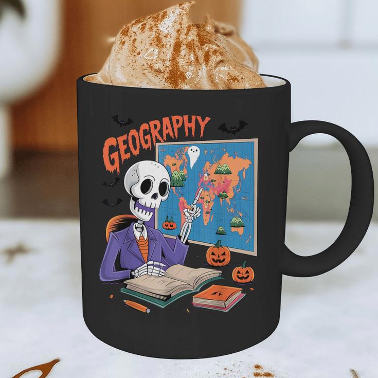 Halloween Skeleton Geography Teacher Pumpkin Bats Classroom Graphic Print Coffee Mug, novelty gifts, funny gifts Halloween Skeleton Geography Teacher Pumpkin Bats Classroom Graphic Print Coffee Mug, novelty gifts, funny gifts