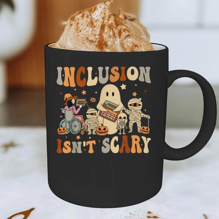 Halloween SLP Sped Teacher Groovy Inclusion Isn't Scary Graphic Print Coffee Mug, novelty gifts, funny gifts