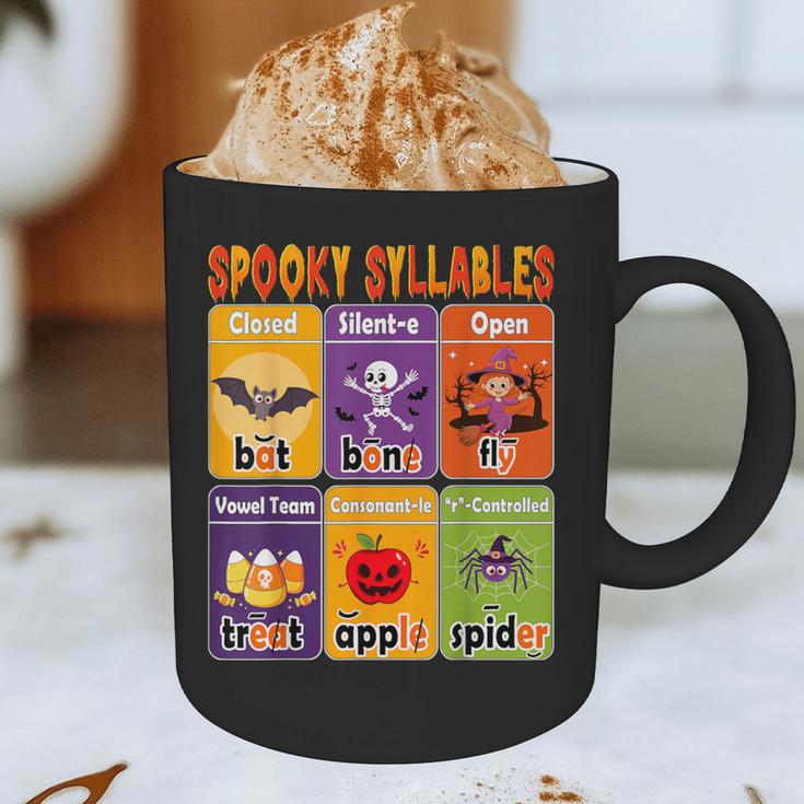 Halloween Spooky Syllable Types Teacher Educational Graphic Print Coffee Mug, novelty gifts, funny gifts