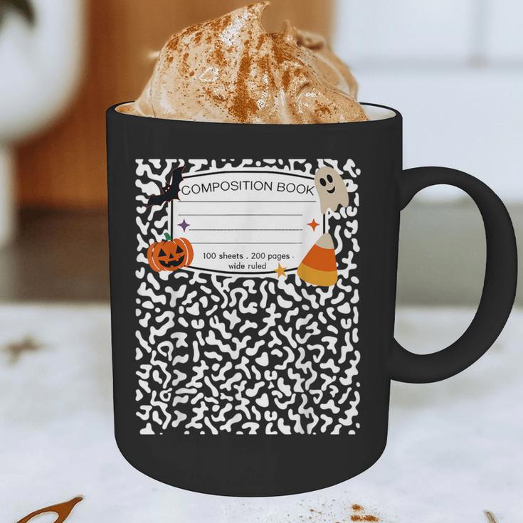 Halloween Teacher Composition Book Notebook Matching Group Graphic Print Coffee Mug, novelty gifts, funny gifts