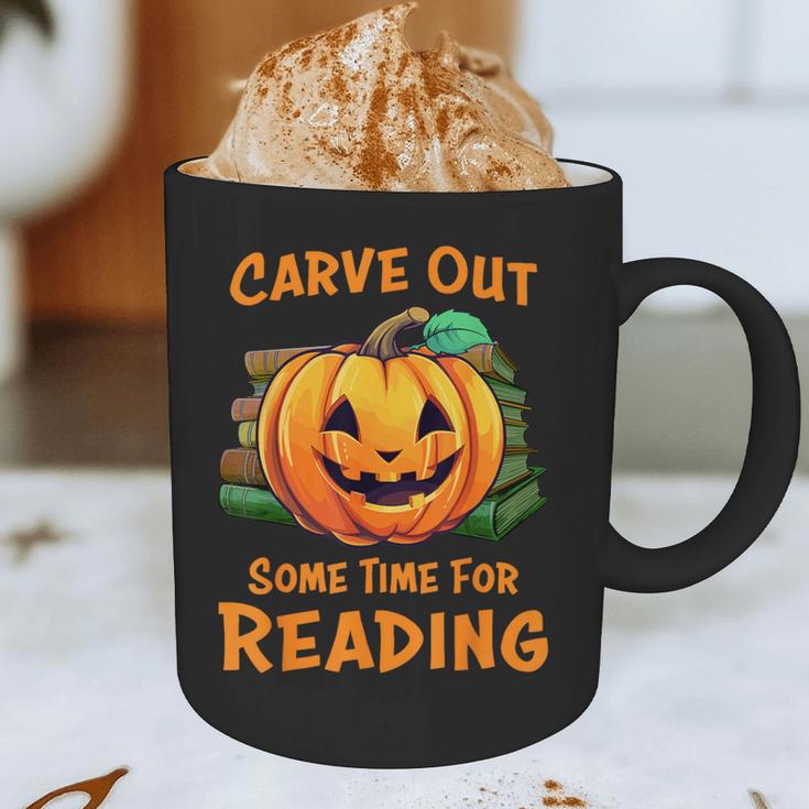 Halloween Teacher Librarian Pumpkin Reading Books Men Women Kids Graphic Print Coffee Mug, novelty gifts, funny gifts