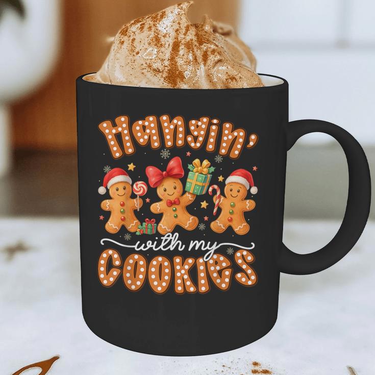 Hangin With My Cookies Gingerbread Men Women Xmas Teacher Graphic Print Coffee Mug, novelty gifts, funny gifts