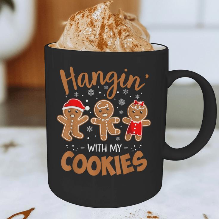 Hangin With My Cookies Gingerbread Women Christmas Teacher Graphic Print Coffee Mug, novelty gifts, funny gifts