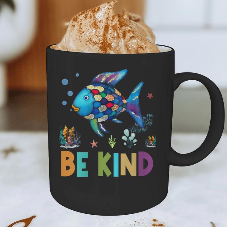 Happy First Day Of School Fish Rainbows Teacher Be Kind Graphic Print Coffee Mug, novelty gifts, funny gifts