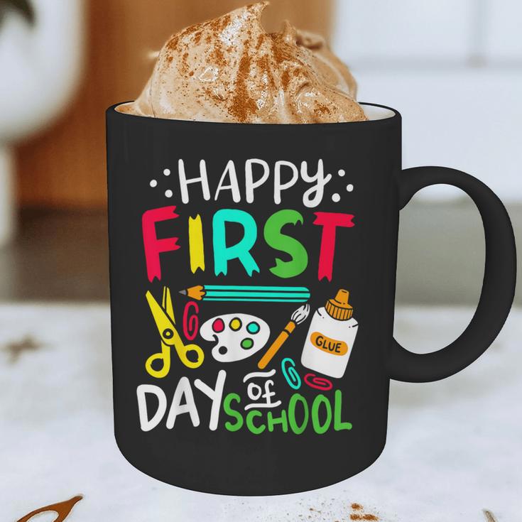 Happy First Day Of School Teacher Back To School Student Graphic Print Coffee Mug, novelty gifts, funny gifts Happy First Day Of School Teacher Back To School Student Graphic Print Coffee Mug, novelty gifts, funny gifts