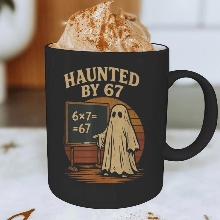 Haunted By 67 Ghost Math Joke Student Halloween Nerd Teacher Graphic Print Coffee Mug, novelty gifts, funny gifts