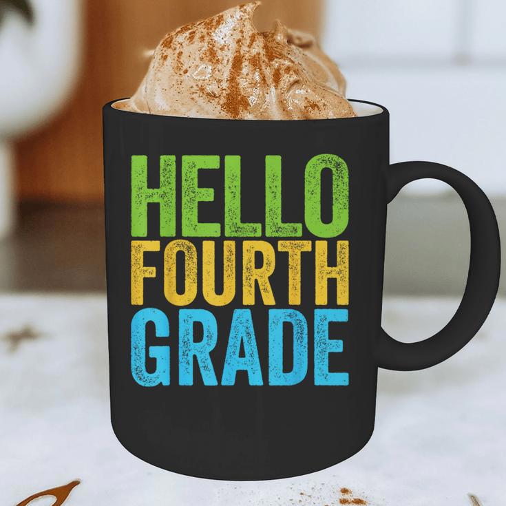 Hello Fourth Grade Shirt 4th Grade Boy Girl Student Teacher Graphic Print Coffee Mug, novelty gifts, funny gifts