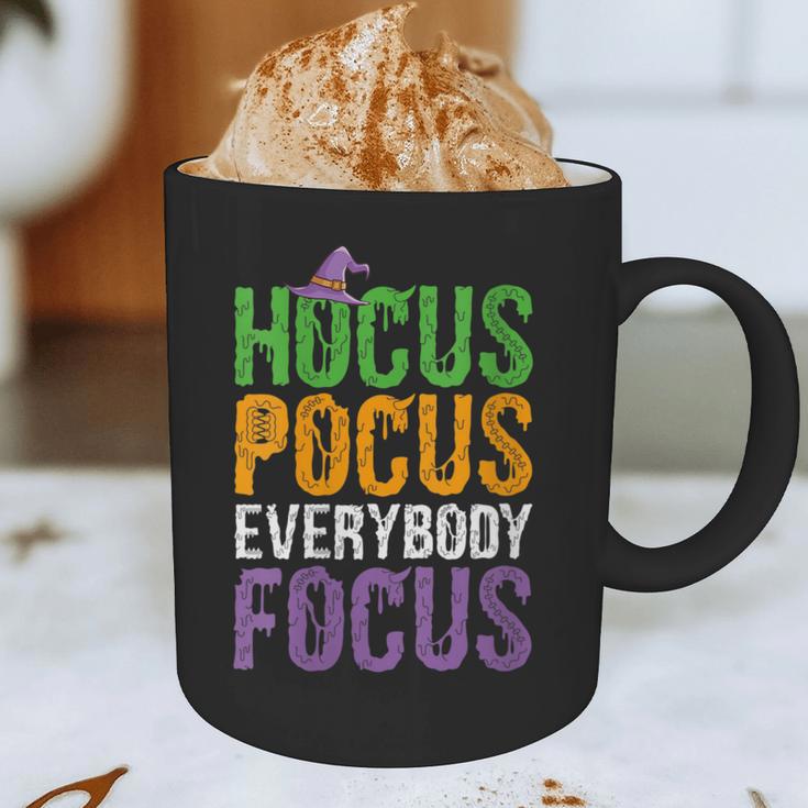 Hocus Pocus Everybody Focus Teacher Halloween Graphic Print Coffee Mug, novelty gifts, funny gifts