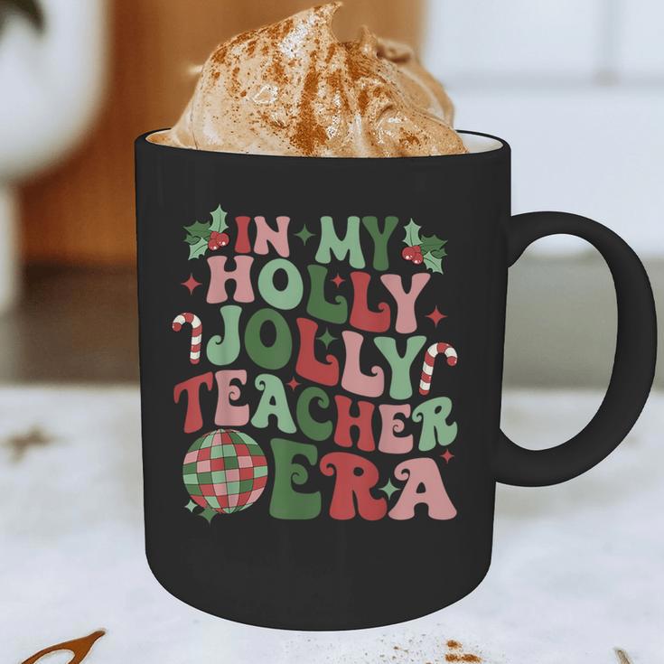 In My Holly Xmas Jolly Teacher Era Teacher Vibes Christmas For Men Women Kids Graphic Print Coffee Mug, novelty gifts, funny gifts