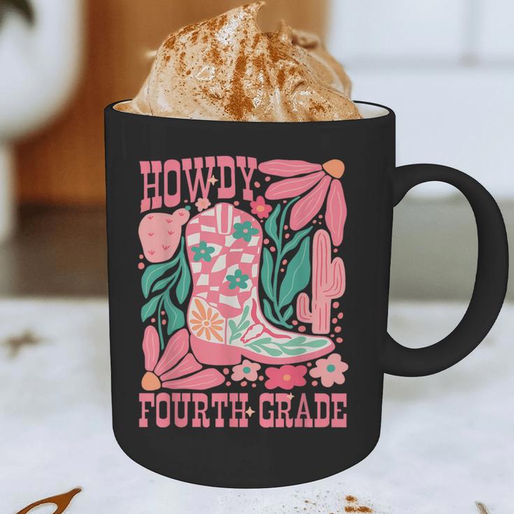 Howdy Fourth Grade Western 4th Grade Teacher Cowboy Cowgirl Graphic Print Coffee Mug, novelty gifts, funny gifts